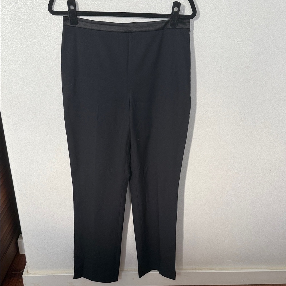 Sigrid Olsen Elegant Black Trousers with Satin Tuxedo Stripe